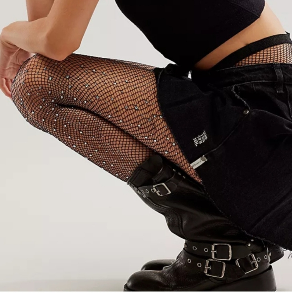 Glitter fishnet tights